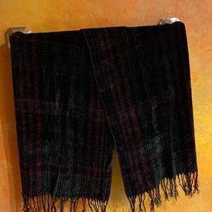Black and Red Plaid Scarf